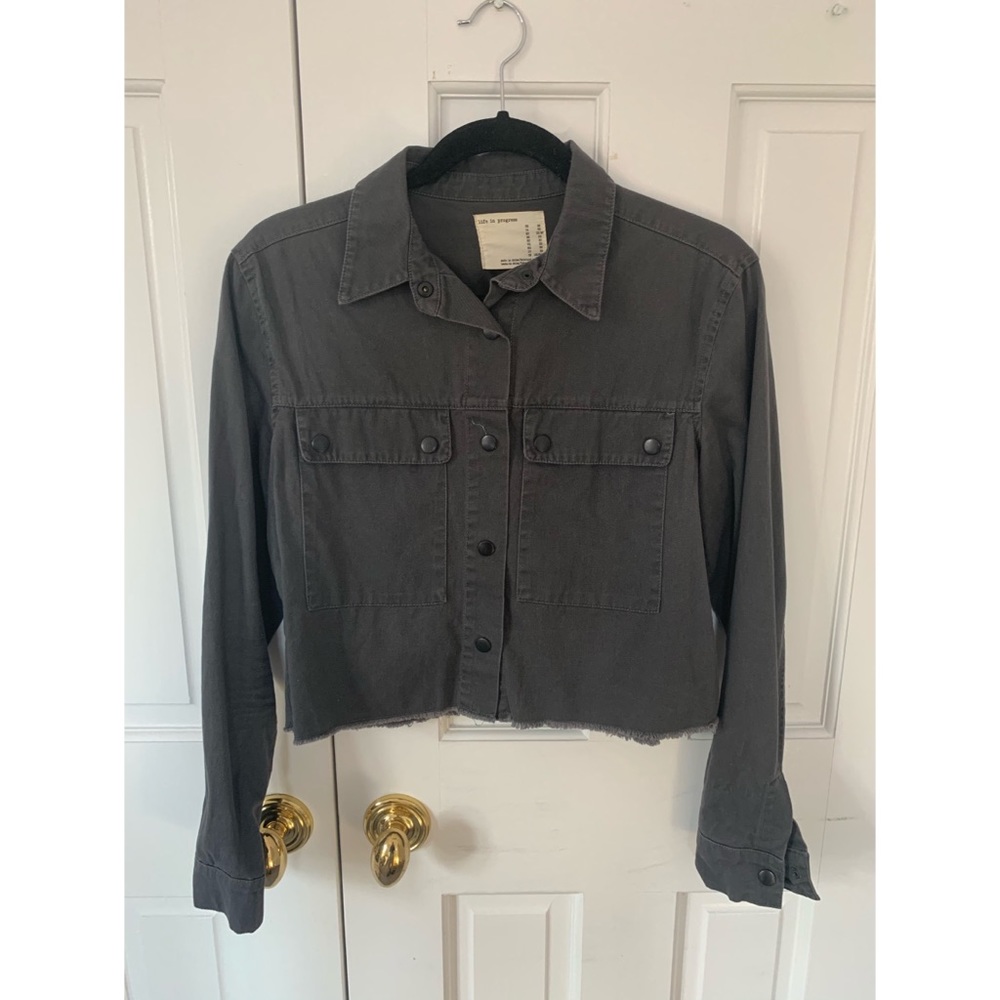 life in progress Charcoal Grey Cropped Jacket